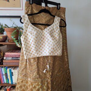 Indian Lehenga (gold and white)